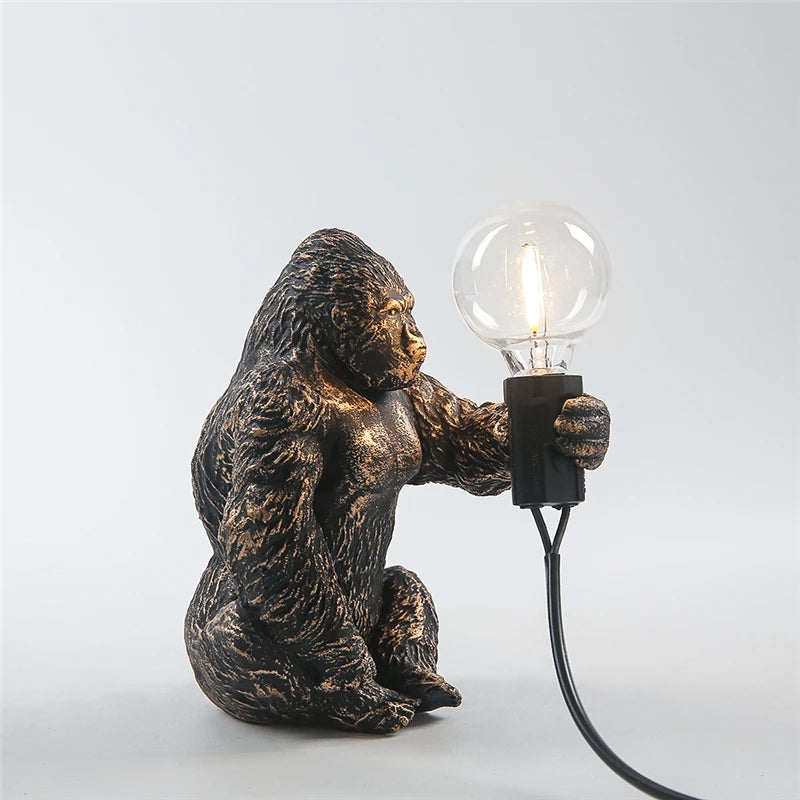 lampe à poser nordique king kong en résine personnalisable animaux - vue 14 sur 15