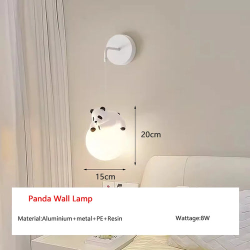 lustre suspendu en résine panda pour chambre d'enfants - vue 8 sur 7