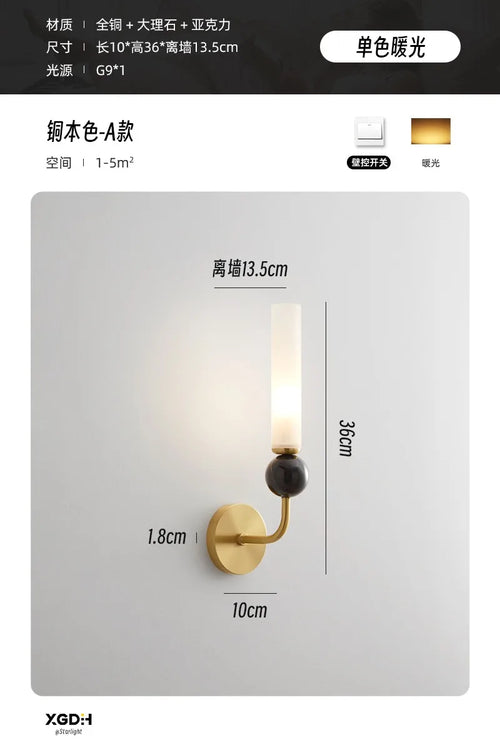 applique murale design en marbre et cuivre pour intérieur moderne - vue 11 sur 11