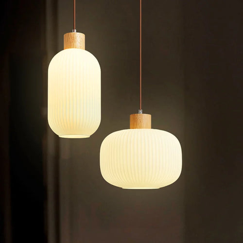 lustre moderne loft led avec abat-jour en verre - vue 3 sur 8