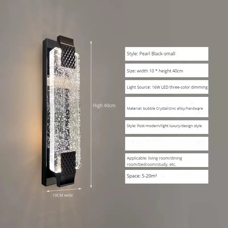 applique murale led bulle cristal moderne luxe décoration