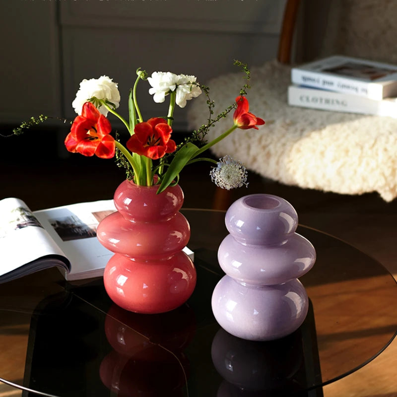 vase médiéval pour arrangement floral en verre élégant - vue 3 sur 8