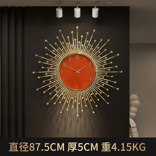 horloge murale de luxe en forme de soleil pour décoration moderne - vue 11 sur 10