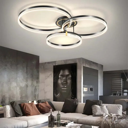 lustre moderne en acrylique avec leds pour décor luxueux - vue 4 sur 24