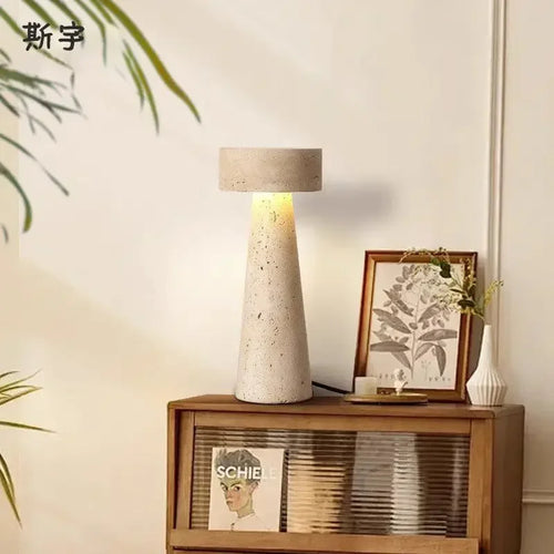 Creative Stone Table Lamp Desk Light for Bedroom Living Room Study - vue 3 sur 7