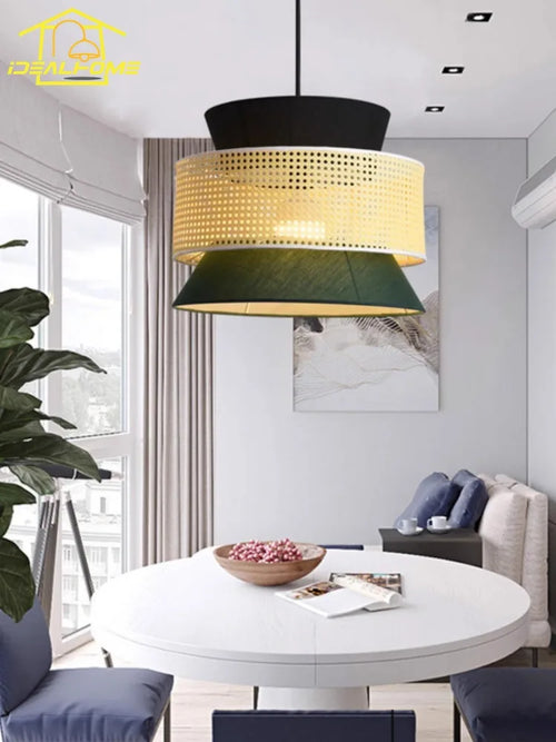 suspension en rotin tissé japonais style wabi-sabi décorative pour intérieur - vue 4 sur 27
