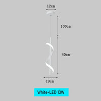 suspension led modernes avec long câble spirale