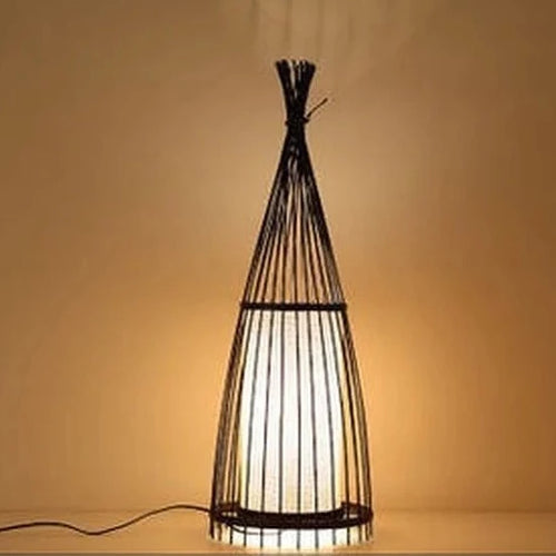 Lampadaire en bambou de style chinois - vue 8 sur 9