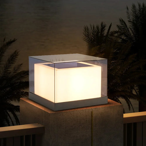 pilier lumière solaire extérieure étanche pour jardin villa - vue 2 sur 14