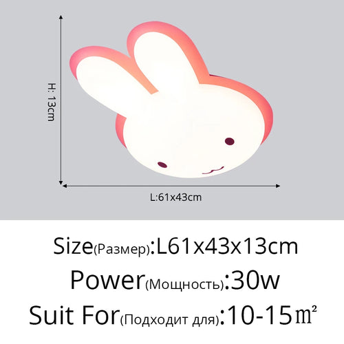 plafonnier led design nordique en forme de lapin luminaire décoratif d'intérieur - vue 12 sur 18