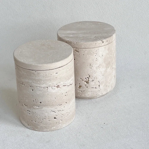 récipient en marbre wabi-sabi avec couvercle et boîte de rangement - vue 7 sur 7