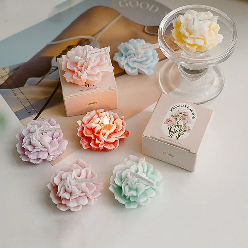 bougie parfumée artisanale en forme dœillet pour mariage et fêtes - vue 2 sur 13