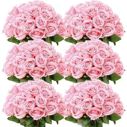 lot de 50 roses artificielles en soie pour décoration et événements festifs - vue 14 sur 24