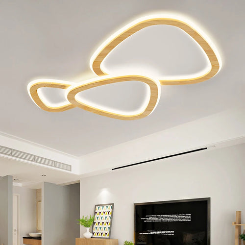 lustre moderne en bois pour ambiance minimaliste créative - vue 4 sur 10