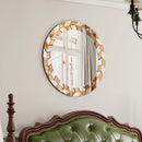 grand miroir décoratif rond avec cadre en verre biseauté style moderne