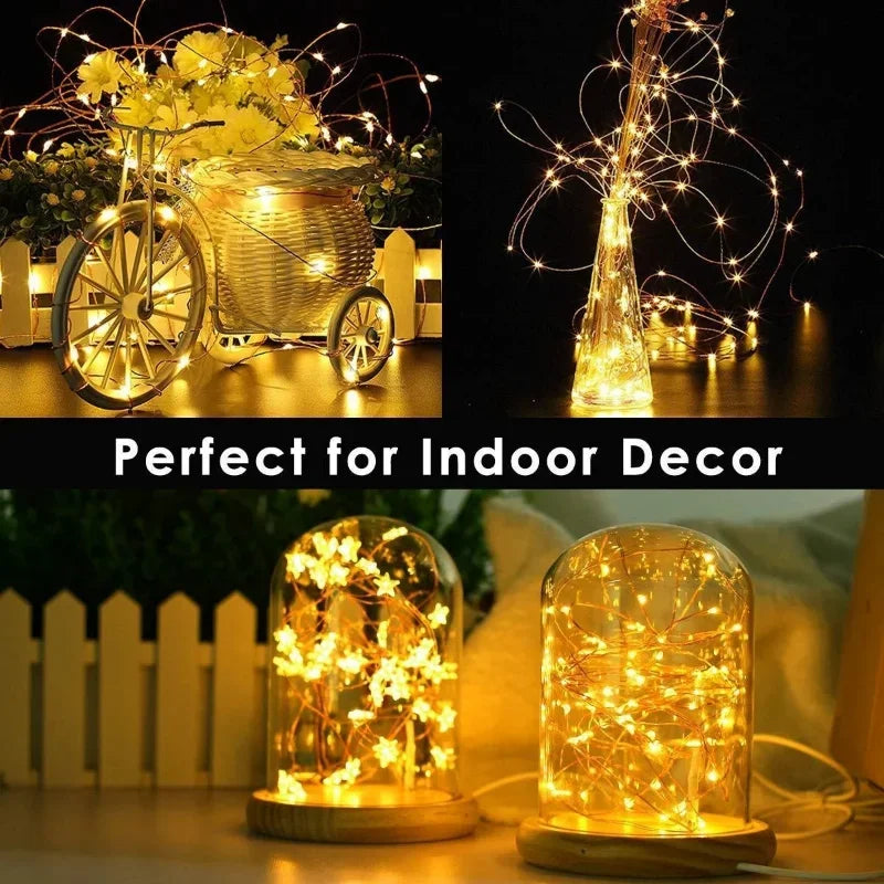 guirlande lumineuse led avec télécommande 8 modes décoration festive - vue 6 sur 13
