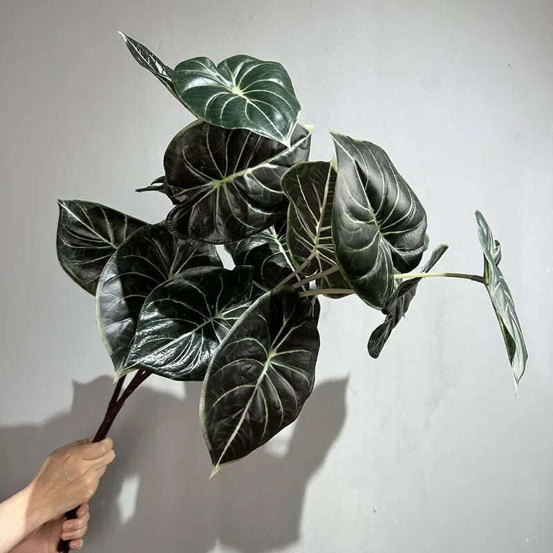 lot de 2 plantes vertes artificielles décoratives en plastique - vue 5 sur 8