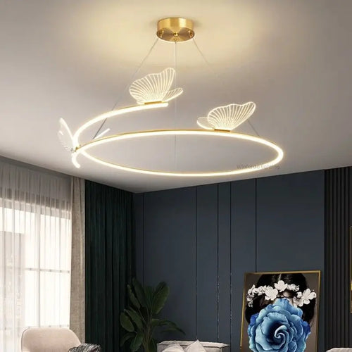 Lustre design LED rond en forme de papillon - vue 4 sur 9