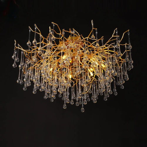 lustre nordique en cristal éclairage à led pour décoration intérieure - vue 5 sur 6