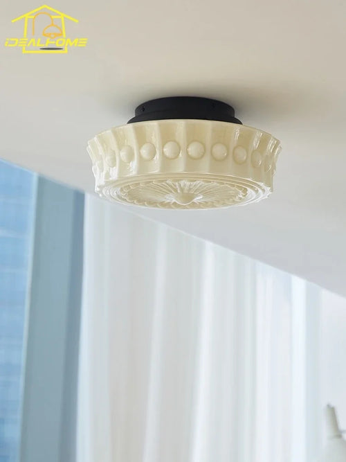 plafonnier rétro médiéval en verre décoratif pour intérieur élégant - vue 3 sur 9