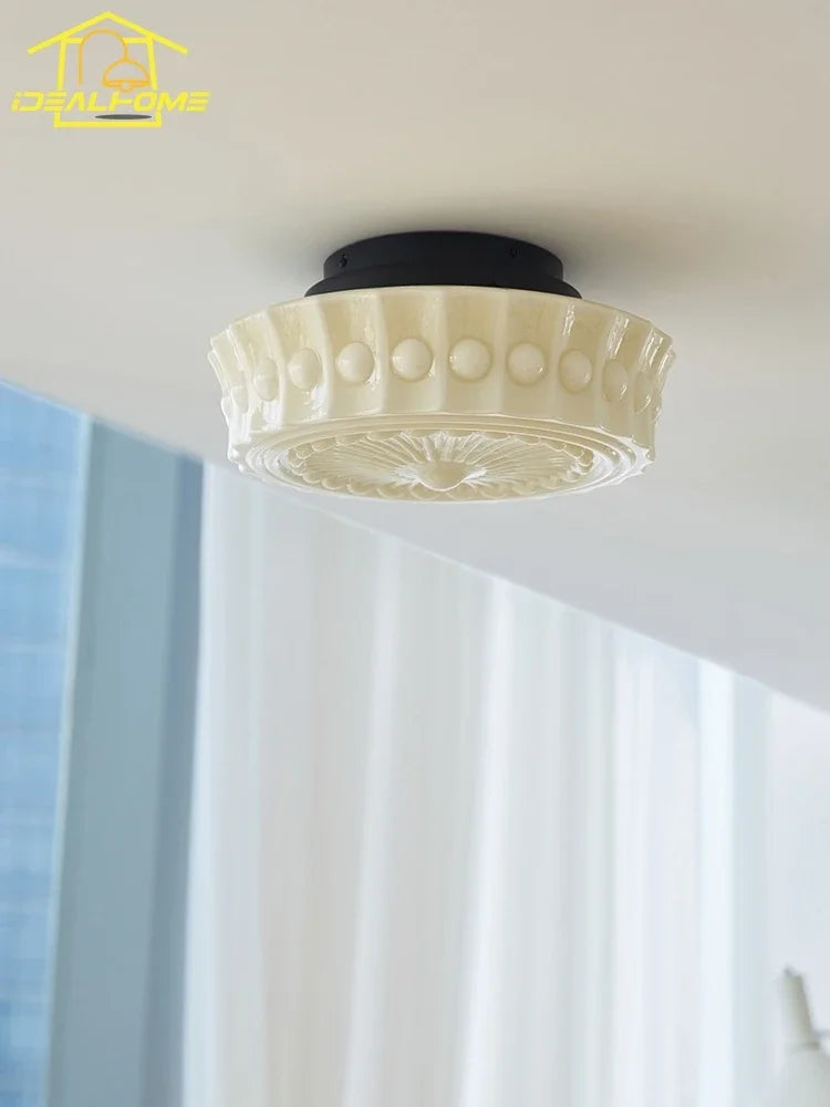 plafonnier rétro médiéval en verre décoratif pour intérieur élégant - vue 2 sur 9