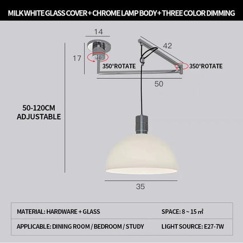lustre pliable moderne nordique design télescopique pour intérieur contemporain - vue 12 sur 14