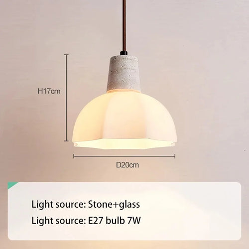 lustre en verre de pierre pour éclairage moderne et romantique - vue 7 sur 7