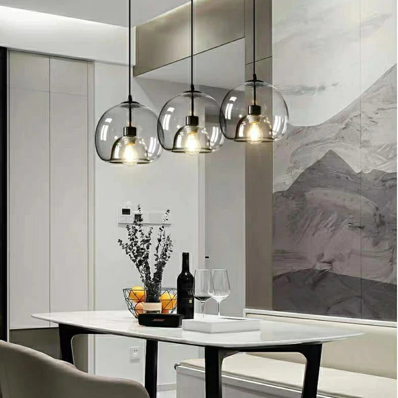 lustre moderne en verre pour éclairage intérieur suspendu - vue 6 sur 16