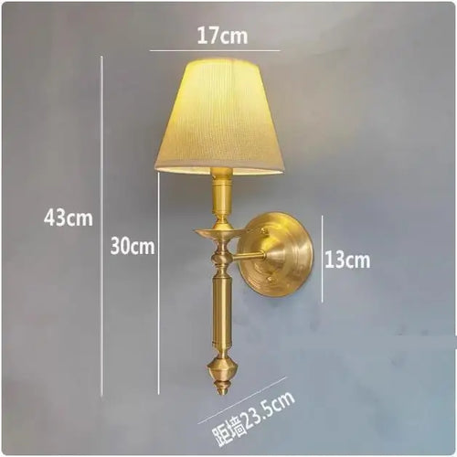 applique murale antique à LED avec abat-jour en tissu - vue 11 sur 10