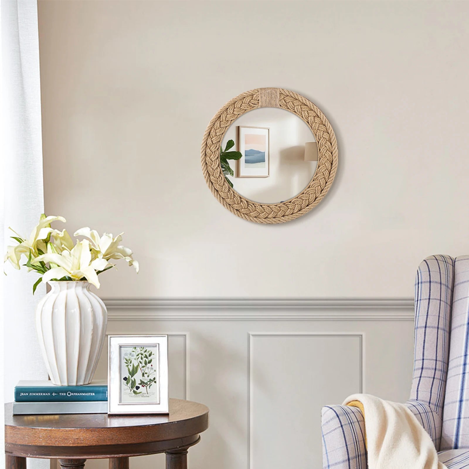 miroir décoratif nordique tissé à la main pour décoration créative - vue 7 sur 7