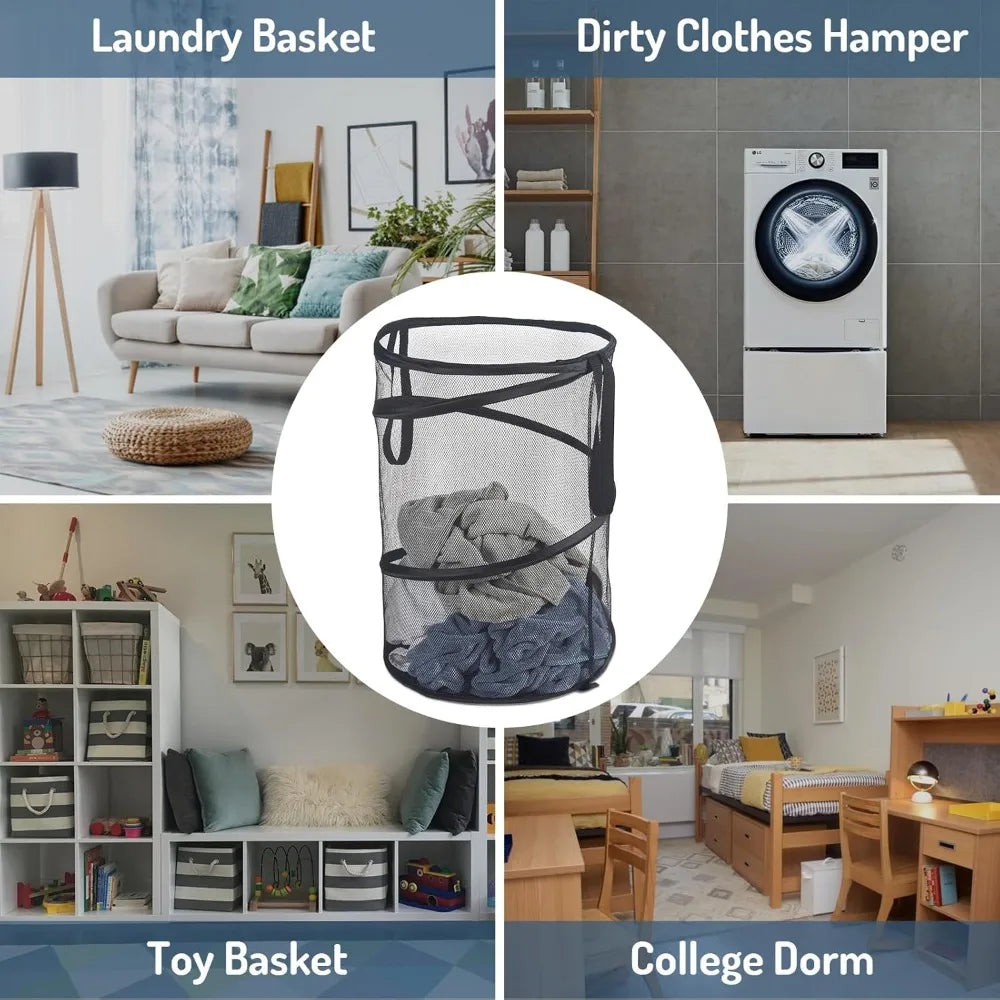 panier pliable pour le tri du linge sale et rangement - vue 8 sur 9