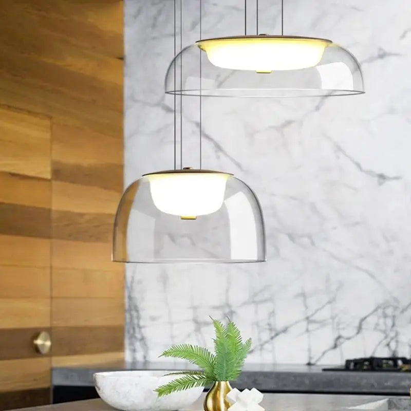 suspension à led avec couvercle en verre moderne - vue 5 sur 9