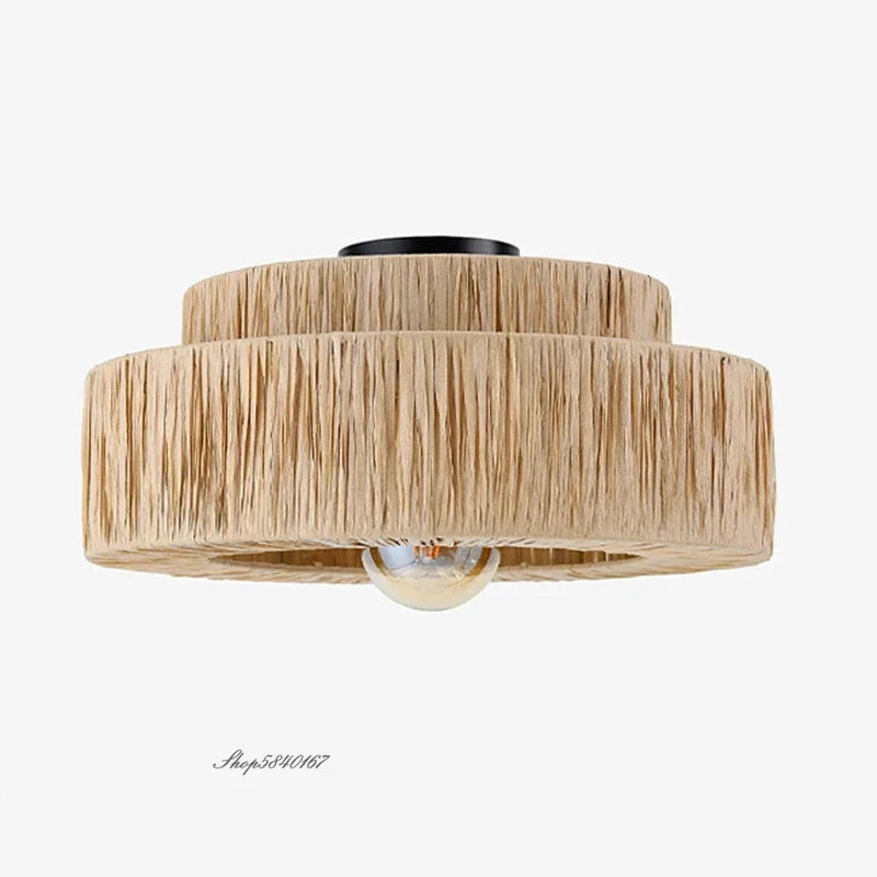 suspension en rotin lustre créatif fait main décoratif pour intérieur - vue 5 sur 16
