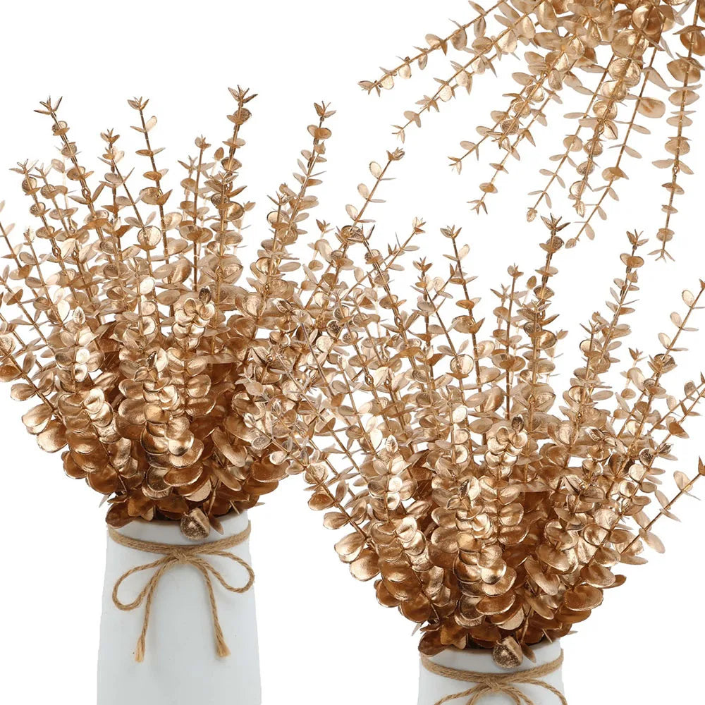 lot de 5 branches d eucalyptus artificielles pour décoration florale - vue 8 sur 12