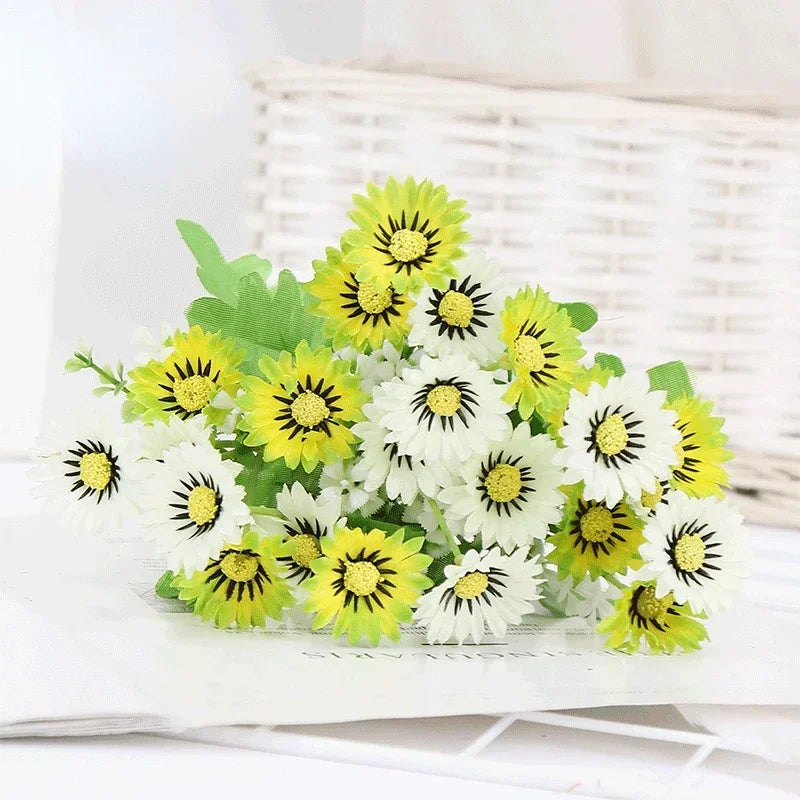 bouquet de marguerites en soie pour décoration florale artificielle - vue 1 sur 10