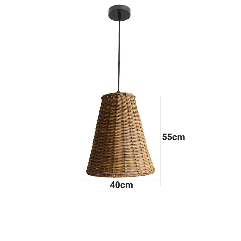 Suspension conique orientale en rotin - vue 12 sur 18