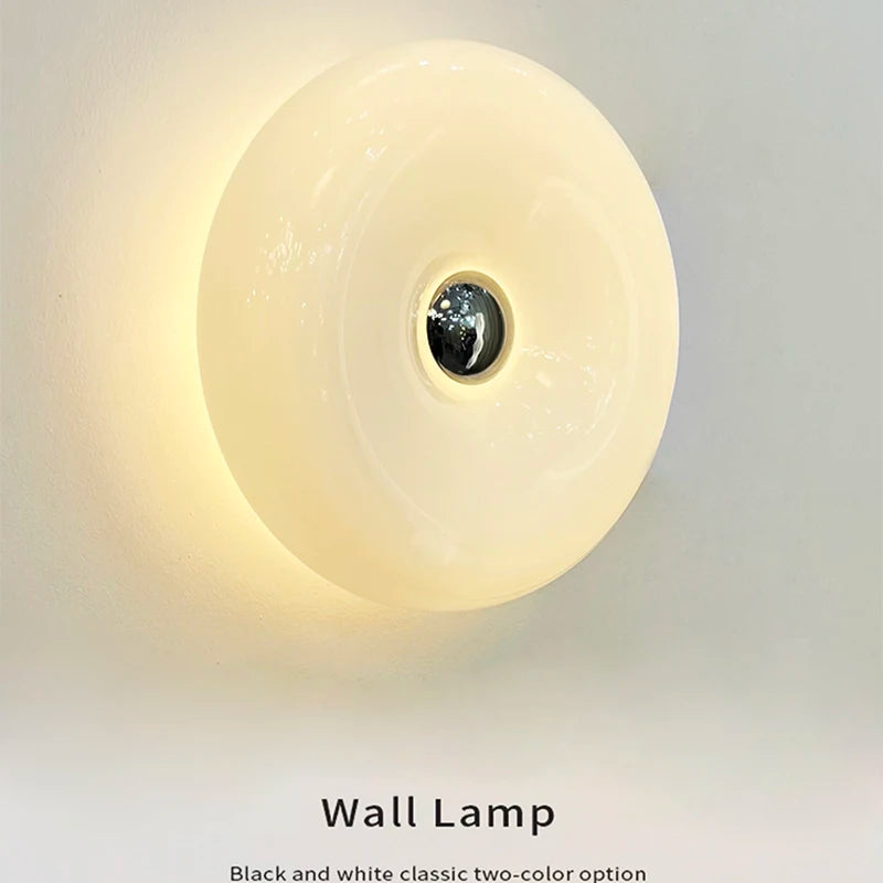 Modern Glass Wall Lamps for Bedside Living Room Stair Hallway Lighting 220V Milky White Glass Sconce Remote Control Optional - vue 1 sur 8