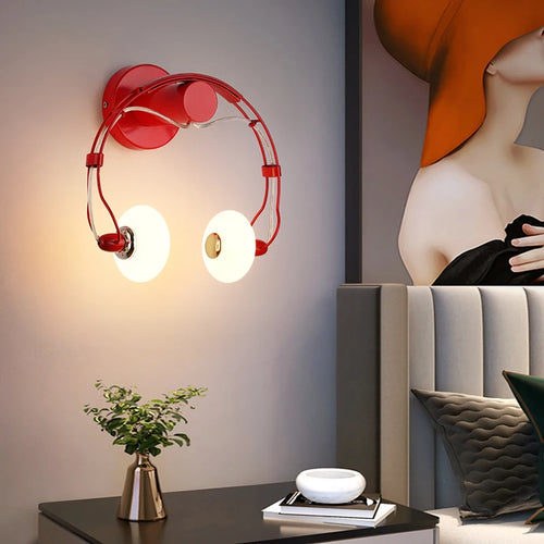 Applique murale LED créative en forme de casque audio - vue 4 sur 9