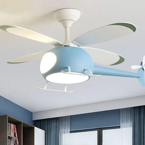 plafonnier hélicoptère ventilateur led pour chambre enfant - vue 2 sur 12