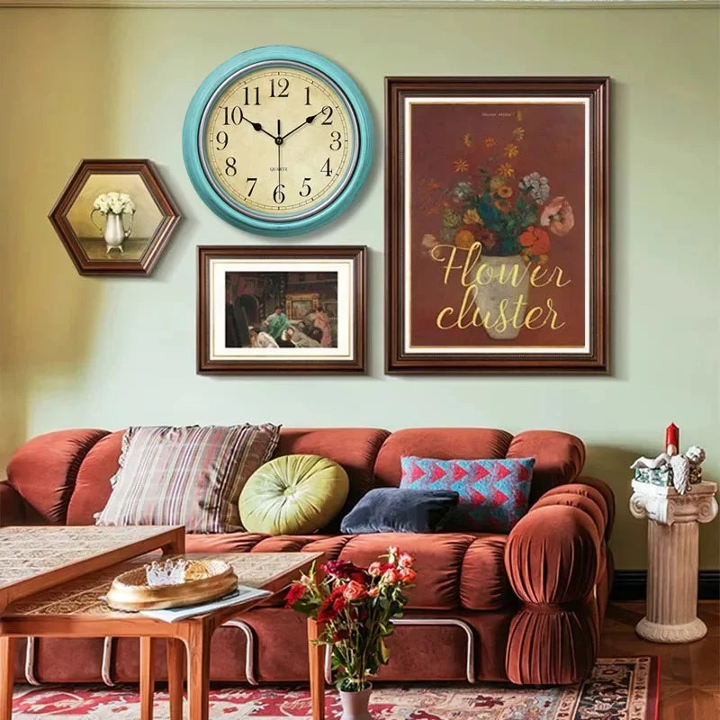 horloge murale rétro nordique silencieuse pour intérieur élégant - vue 6 sur 15