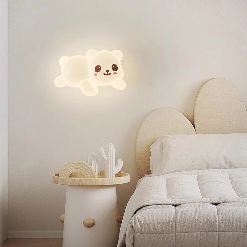 applique murale mignonne en forme de singe et ours pour enfant - vue 4 sur 9