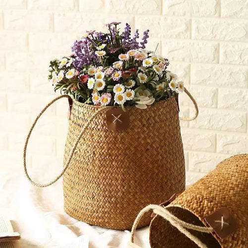 panier de rangement rotin tissé pour fleurs et cadeaux - vue 2 sur 8