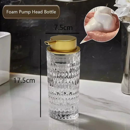 bouteille de savon en verre pour salle de bain élégante et pratique - vue 24 sur 24