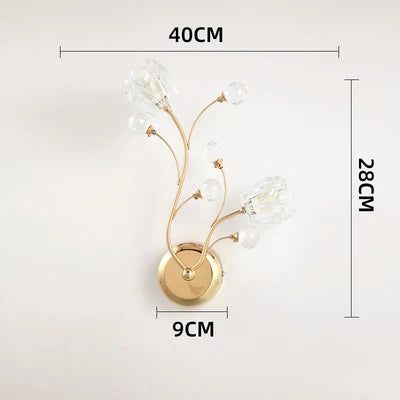 applique murale en cristal doré pour intérieur décoratif - vue 10 sur 11