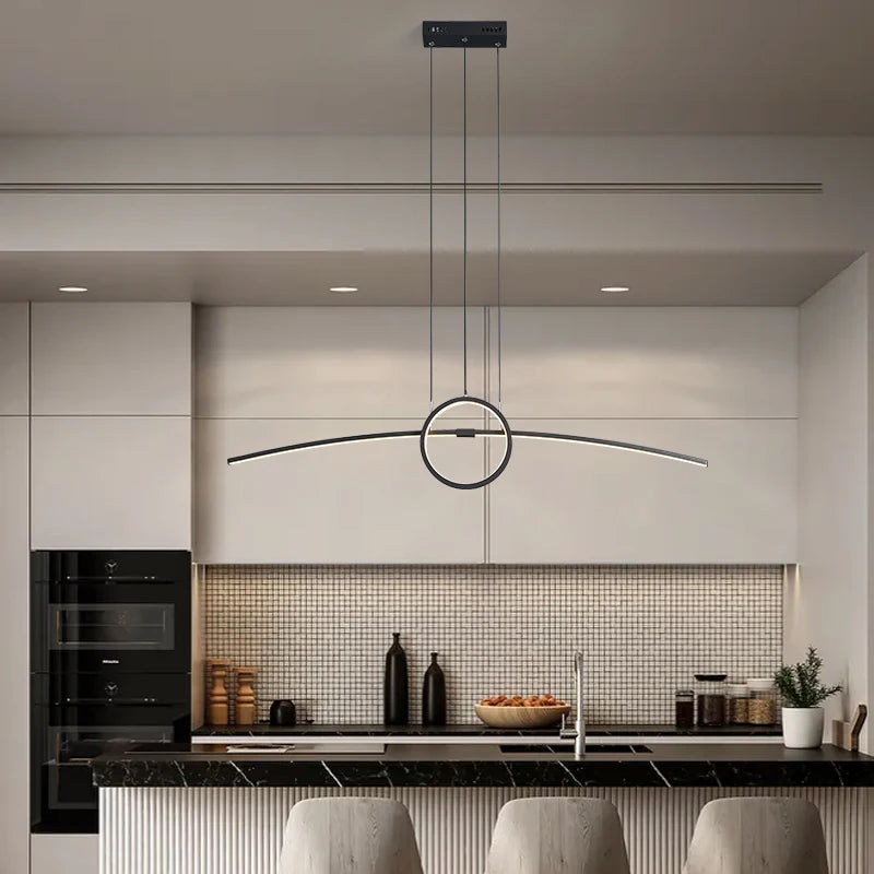 suspension led moderne pour éclairage intérieur design élégant - vue 5 sur 8