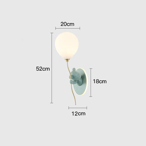 Creative and personalized cartoon children's room, bedroom, bedside wall lamp, artistic bear atmosphere wall light fixture - vue 10 sur 13