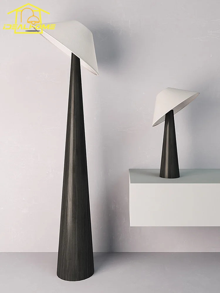 lampe de sol japonaise wabi-sabi zen art en bois massif - vue 4 sur 9