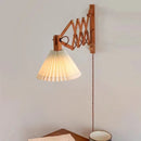 Sax applique moderne télescopique led lampe en bois salon japonais bras long créatif chambre chevet décoration maison lumière