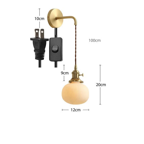 Applique murale dorée moderne céramique fil ajustable LED - vue 18 sur 23