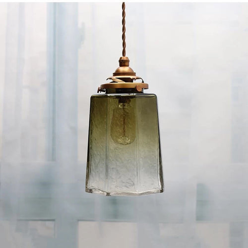 suspension en verre de cuivre luxueuse luminaire antique - vue 8 sur 8